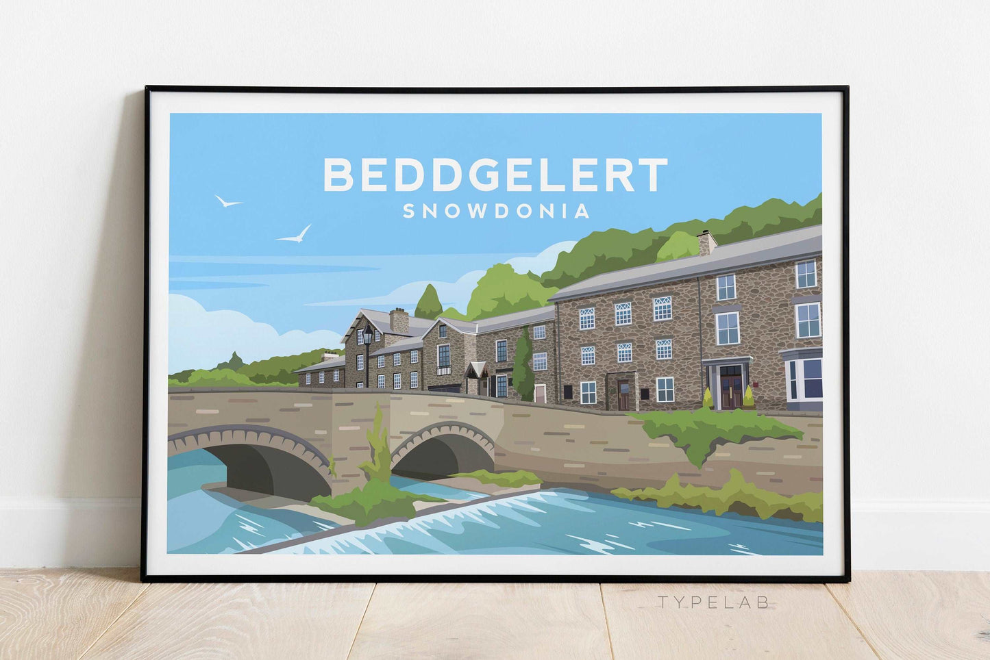 Beddgelert, Snowdonia Wales Landscape Print Typelab