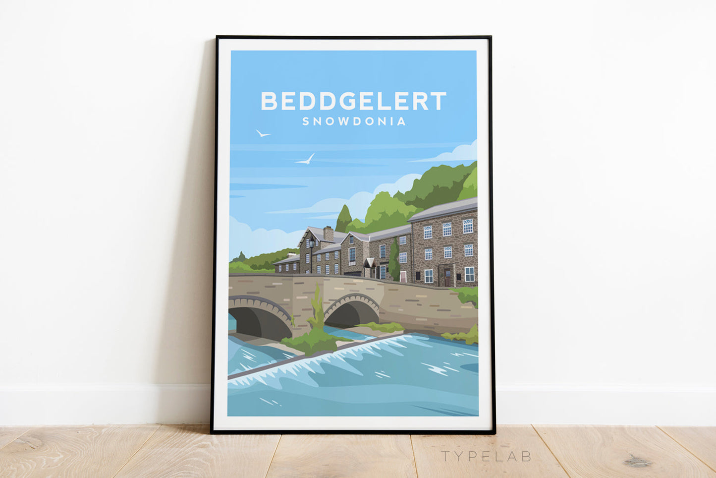 Beddgelert, Snowdonia Wales Travel Print Typelab