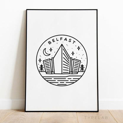 Belfast Titanic, Northern Island Circle Emblem Print Typelab