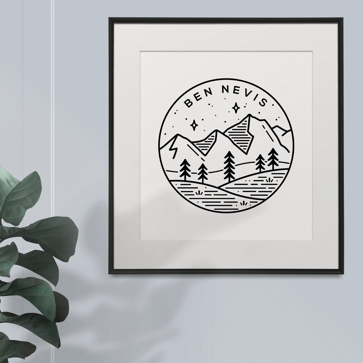 Ben Nevis, Scotland Circle Emblem Print Typelab