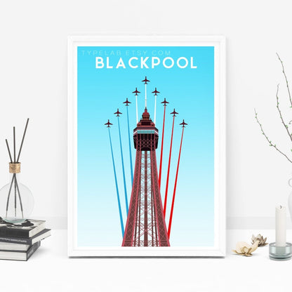 Blackpool Tower, England Travel Print Typelab