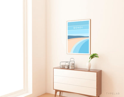 Bondi Beach, Australia Minimalist Print Typelab