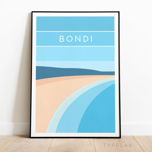 Bondi Beach, Australia Minimalist Print Typelab