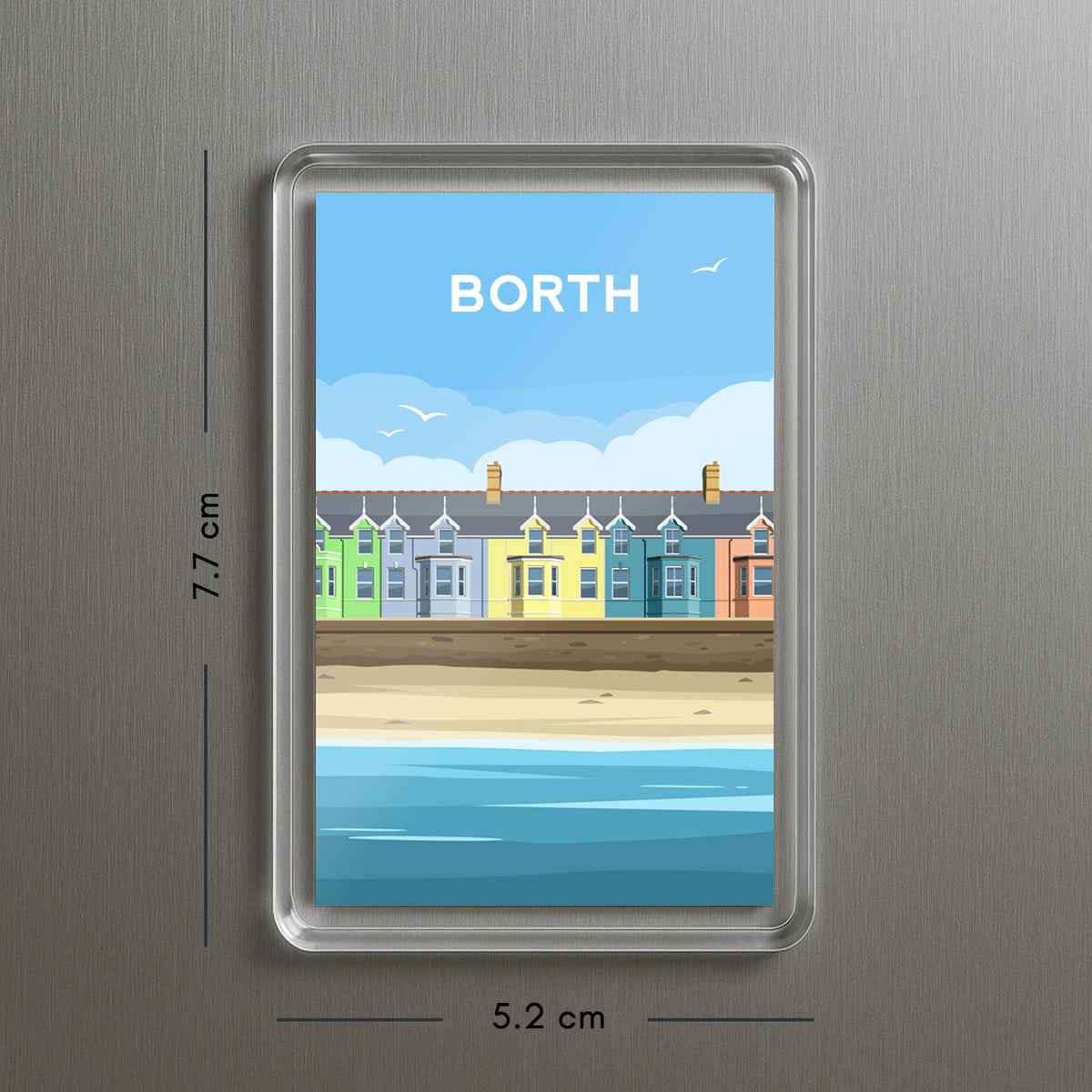 Borth Wales Fridge Magnet | Welsh Souvenir | Ceredigion Travel Gift