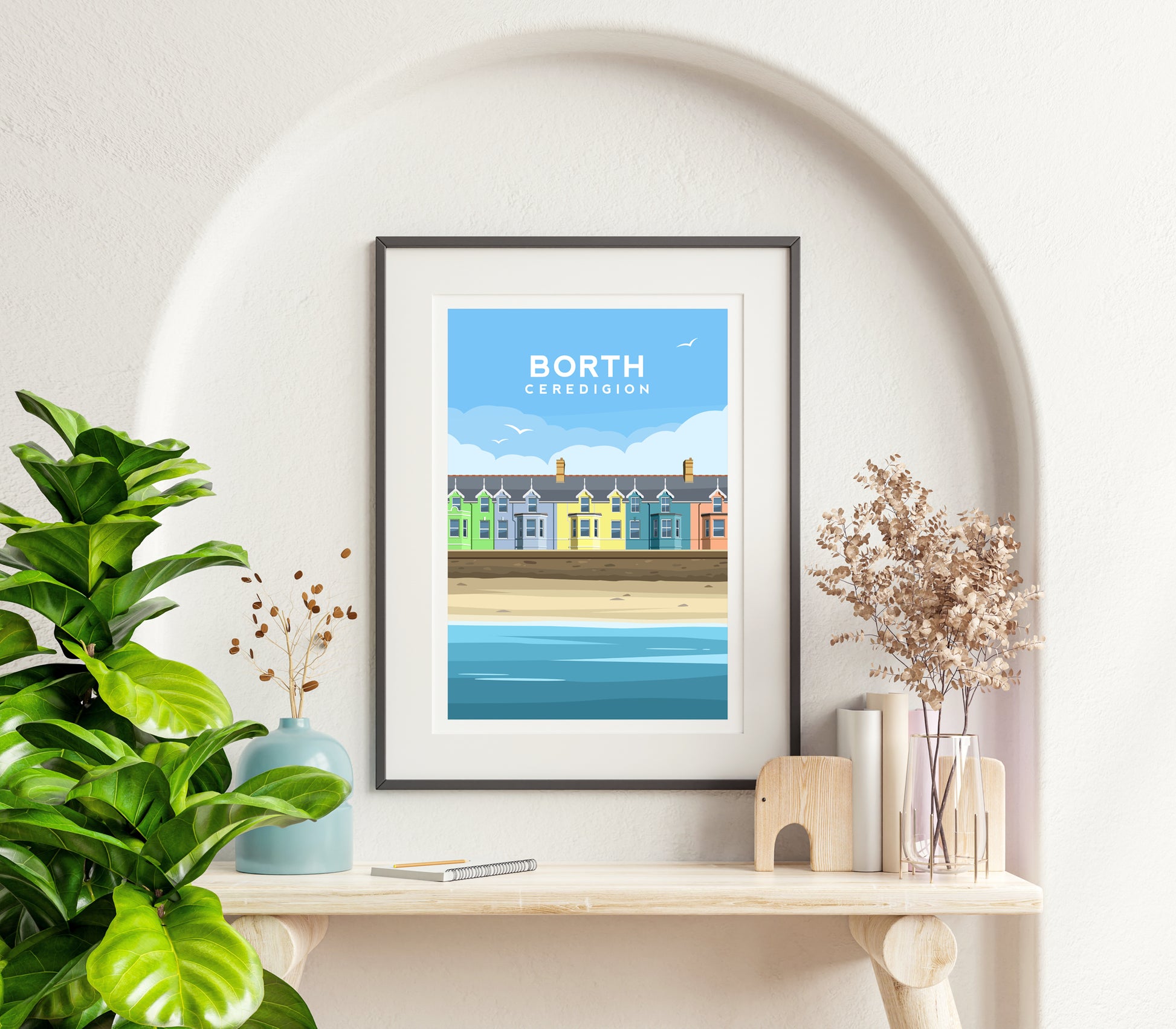 Morfa Borth Print | Ceredigion Wales Travel Wall Art by Typelab