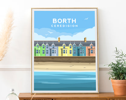 Morfa Borth Print | Ceredigion Wales Travel Wall Art by Typelab