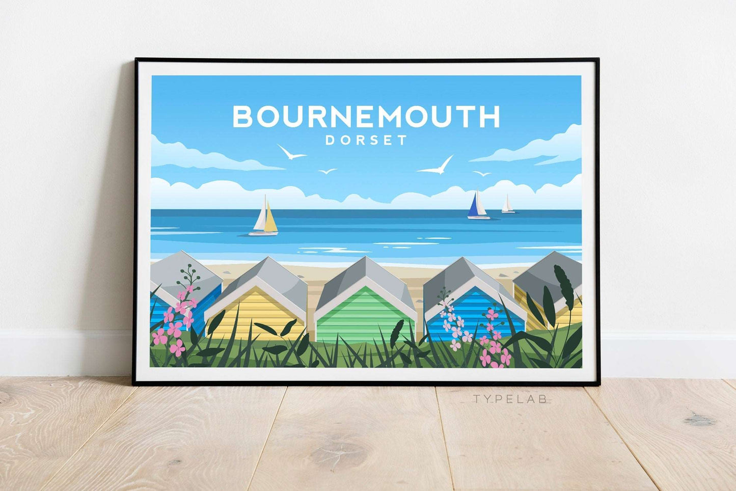 Bournemouth, Dorset England Landscape Print Typelab