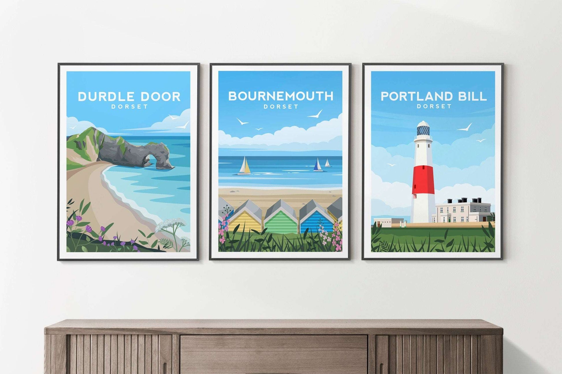 Bournemouth, Dorset England Travel Print Typelab