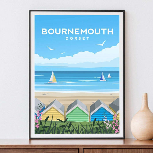 Bournemouth, Dorset England Travel Print Typelab
