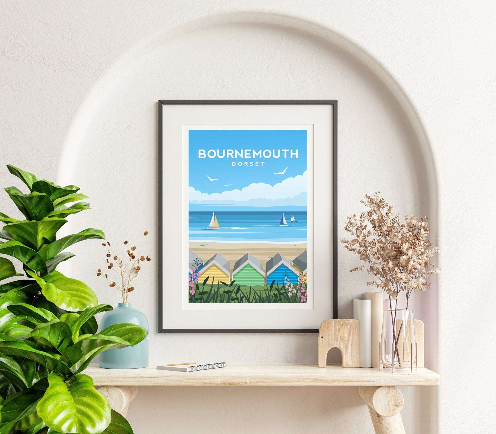 Bournemouth, Dorset England Travel Print Typelab