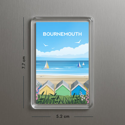 Bournemouth Beach Huts Fridge Magnet | Dorset England Travel Gift