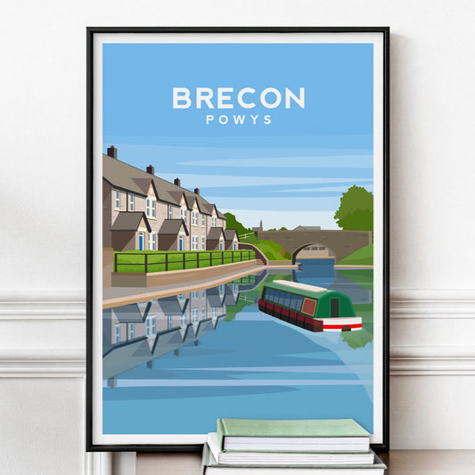 Brecon, Powys Wales Travel Print Typelab