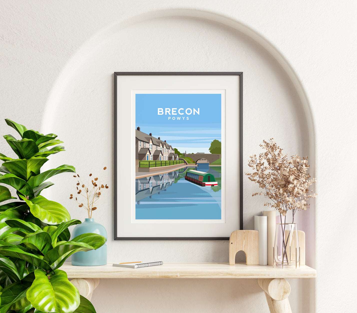 Brecon, Powys Wales Travel Print Typelab