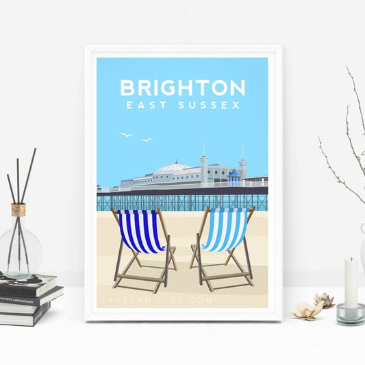 Brighton Pier, East Sussex Travel Print Typelab