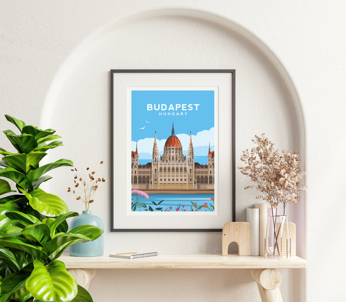 Budapest Parliament Print | Hungary City Travel Wall Art
