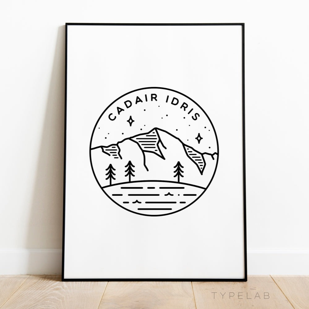 Cadair Idris, Wales Circle Emblem Print Typelab