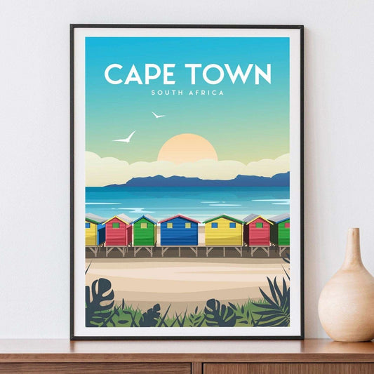 Cape Town, South Africa Sunset Travel Print Typelab