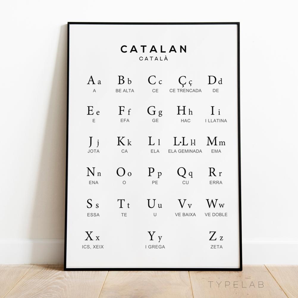 Catalan Alphabet Print | Language Learning Wall Art by Typelab