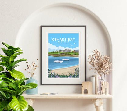 Cemaes Bay Anglesey Print - Wales Wall Art by Typelab