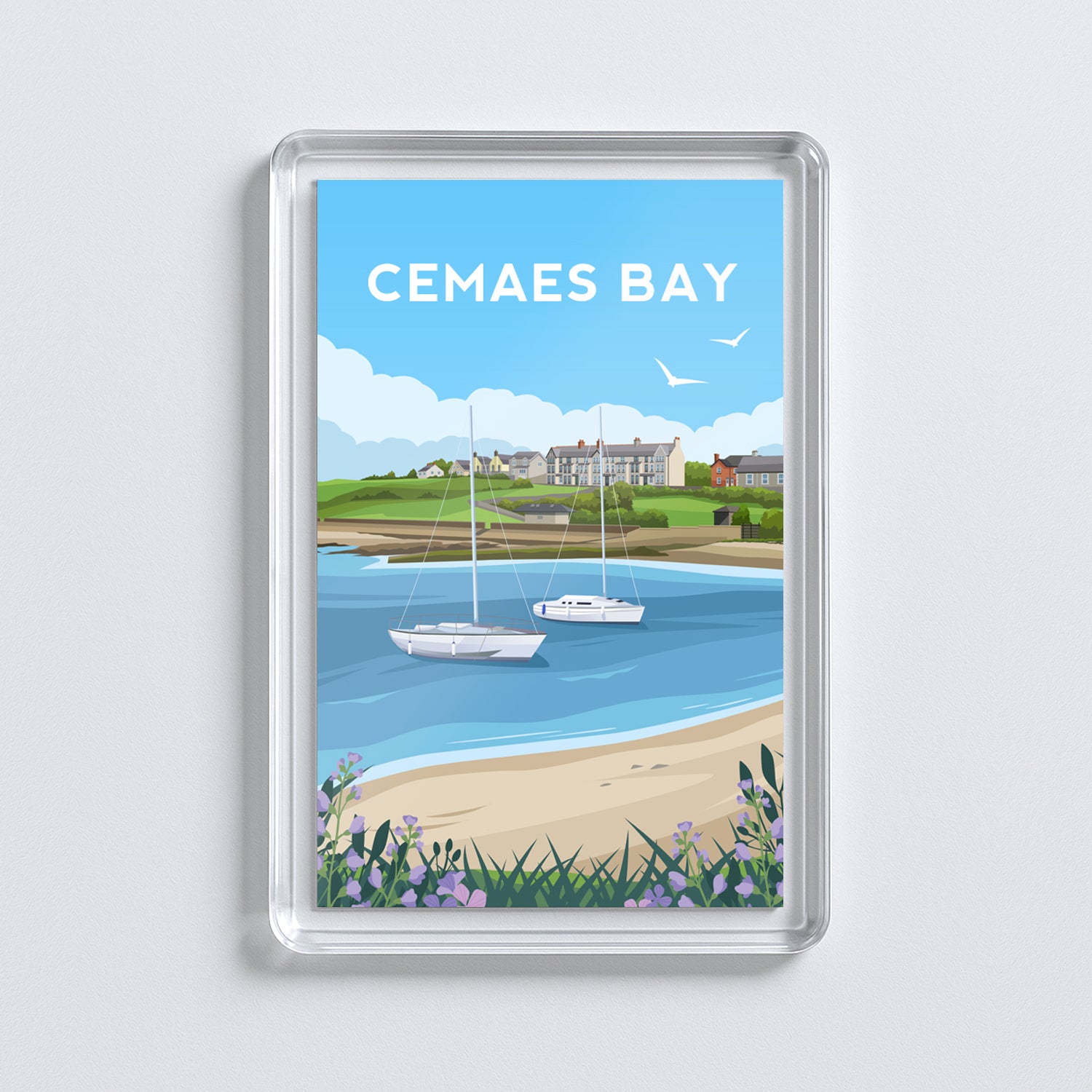 Cemaes Bay Wales Acrylic Fridge Magnets | Welsh Travel Art
