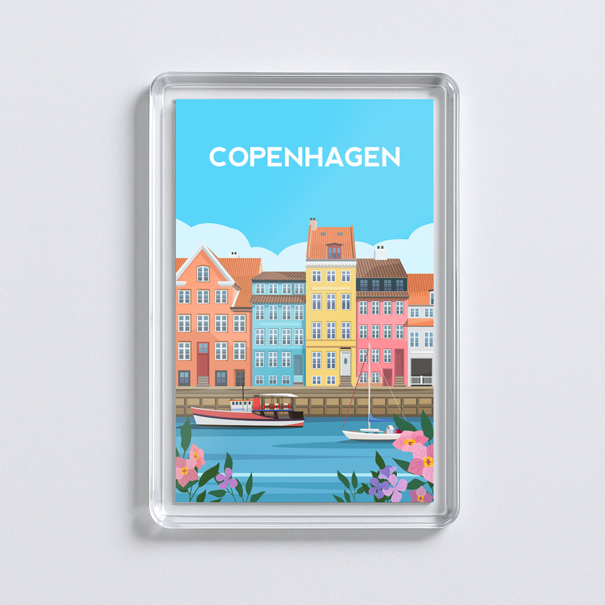 Copenhagen Fridge Magnet | Denmark Canal Houses Travel Gift