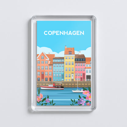Copenhagen Fridge Magnet | Denmark Canal Houses Travel Gift
