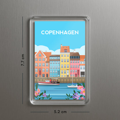 Copenhagen Fridge Magnet | Denmark Canal Houses Travel Gift