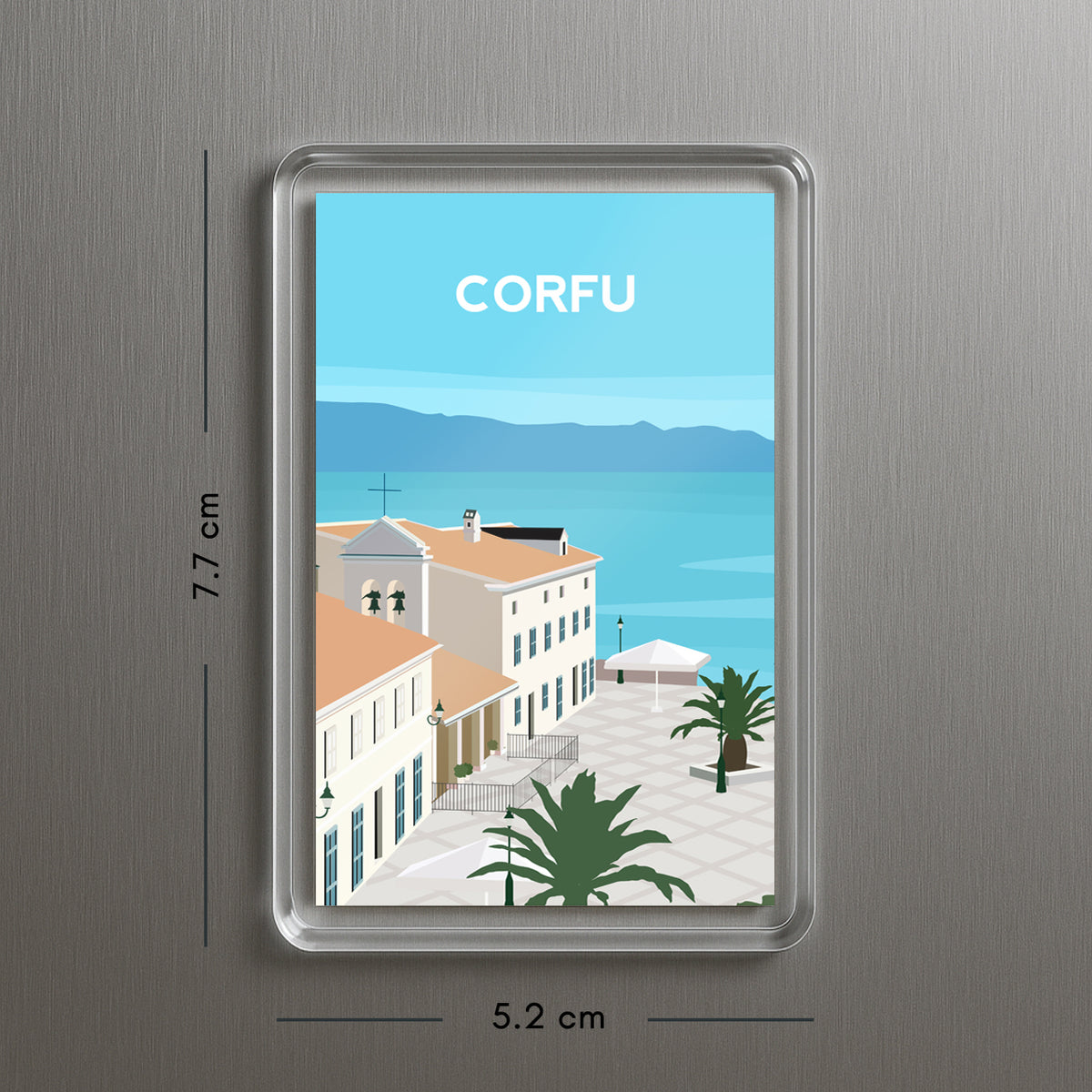 Corfu Greece Fridge Magnet | Greek Island Travel Gift