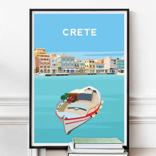 Crete Print, Agios Nikolaos Greece Travel Wall Art Typelab
