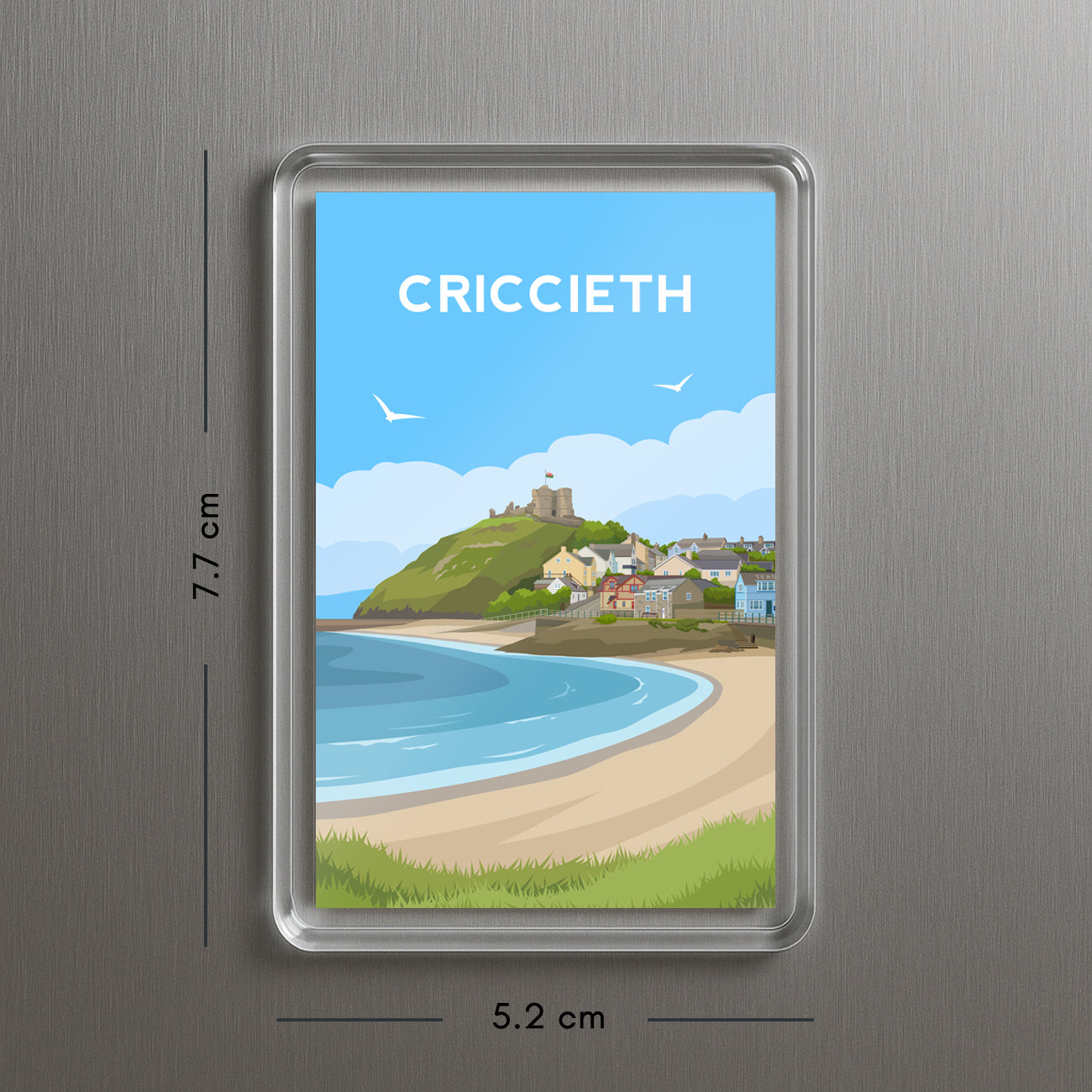 Criccieth Wales Acrylic Fridge Magnet | Gwynedd Travel Magnet