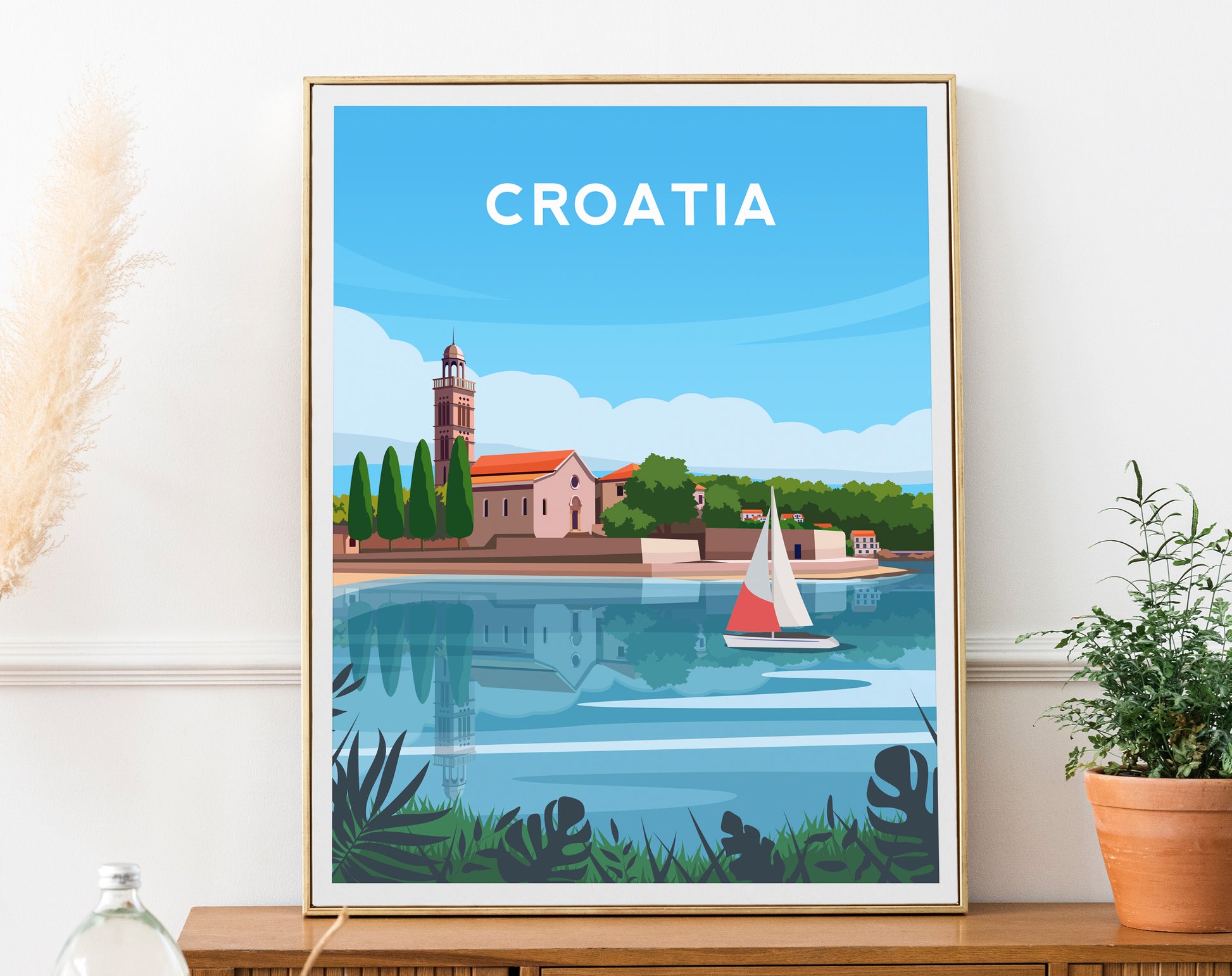 Croatia Print | Hvar Island Travel Wall Art by Typelab