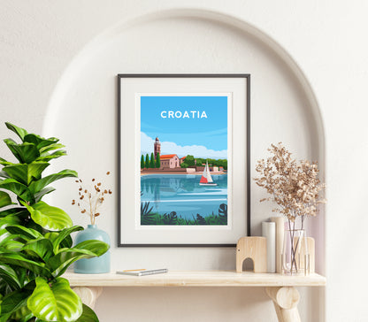 Croatia Print | Hvar Island Travel Wall Art by Typelab