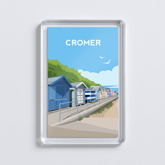 Cromer Beach Huts Fridge Magnet | Norfolk England Travel Gift