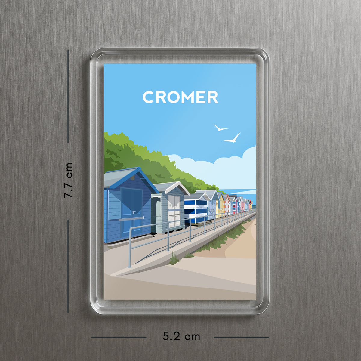 Cromer Beach Huts Fridge Magnet | Norfolk England Travel Gift