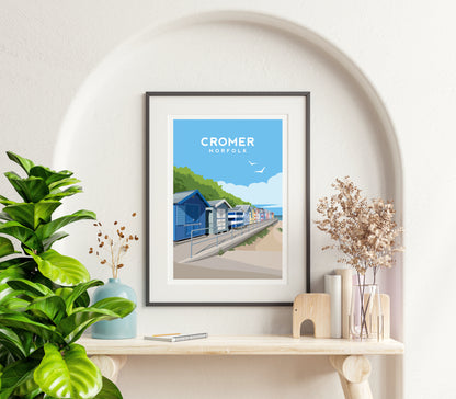 Cromer Beach Hut Print | Norfolk England Travel Wall Art