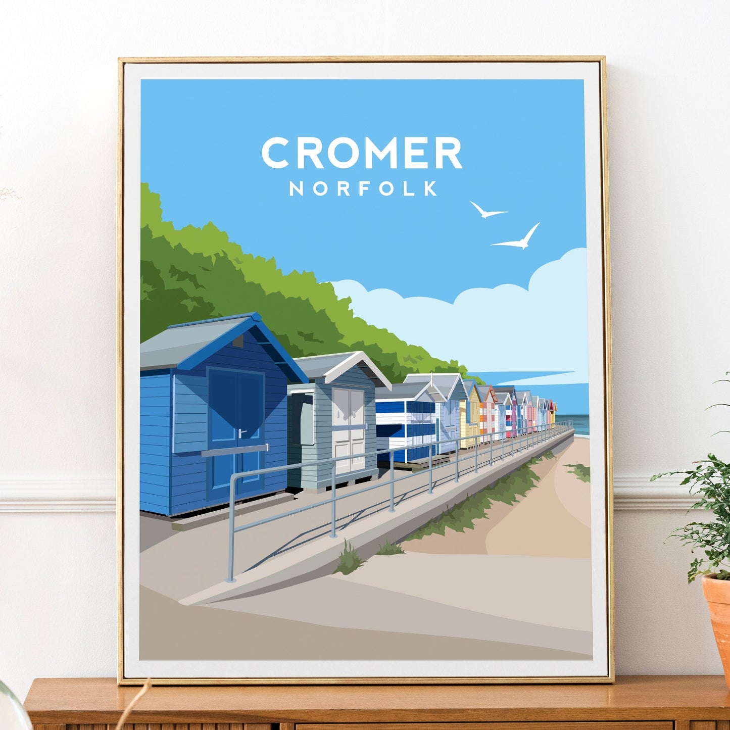 Cromer Beach Hut Print | Norfolk England Travel Wall Art