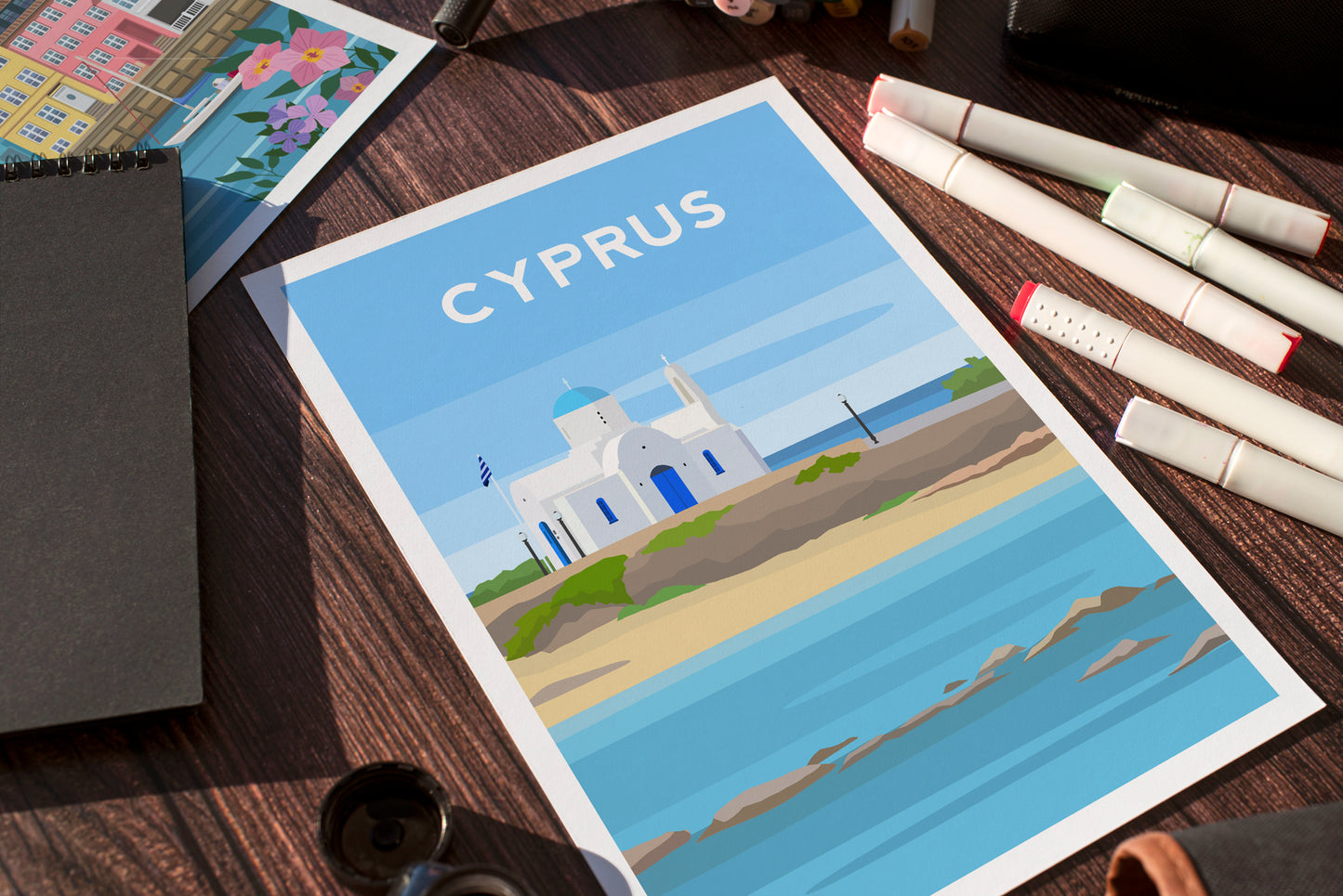 Protaras Cyprus Print | Coastal Travel Wall Art