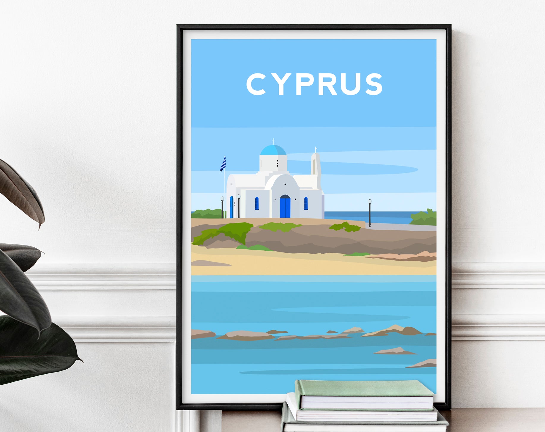 Protaras Cyprus Print | Coastal Travel Wall Art