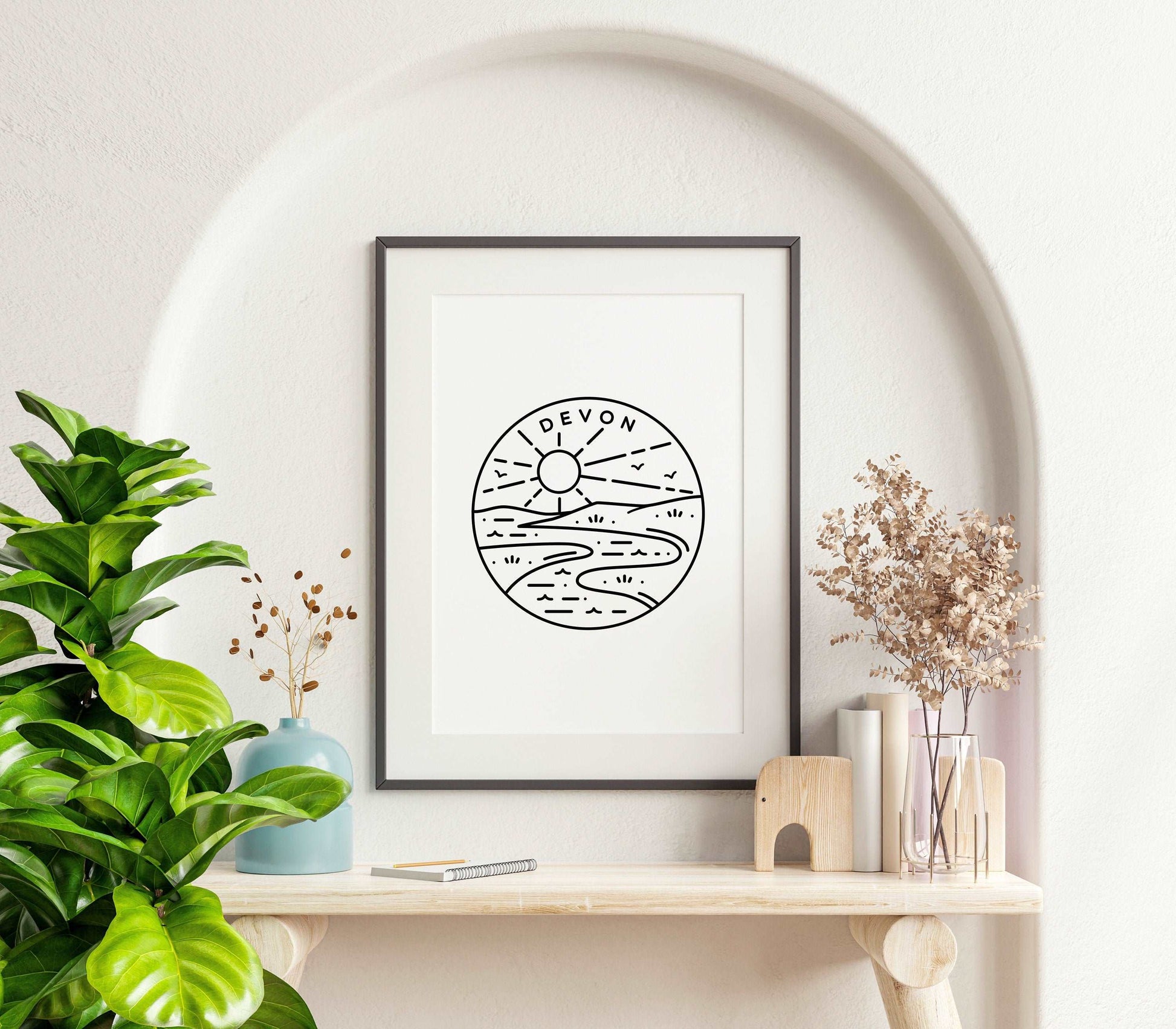 Devon, England Circle Emblem Print Typelab