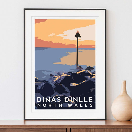 Dinas Dinlle Beach, North Wales Travel Print Typelab