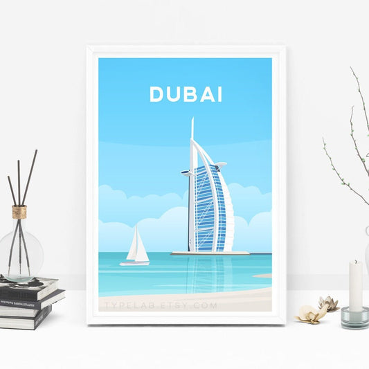 Dubai, United Arab Emirates Travel Print Typelab