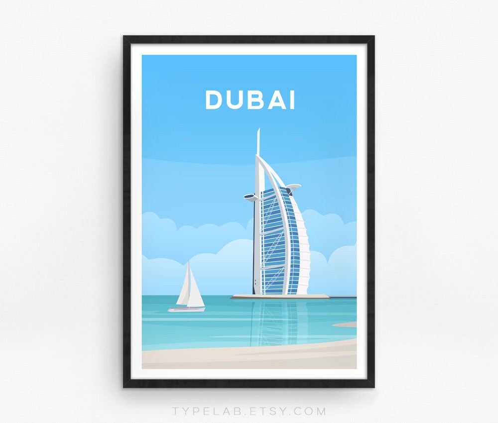 Dubai, United Arab Emirates Travel Print Typelab