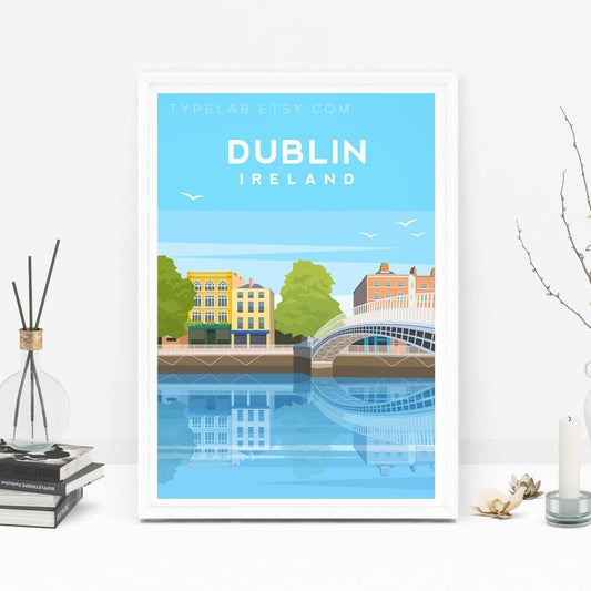 Dublin Ireland Print, Travel Wall Art Typelab