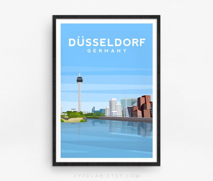 Dusseldorf, Germany Travel Print Typelab