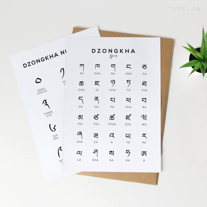 Dzongkha Alphabet Print - Language Learning Wall Art by Typelab