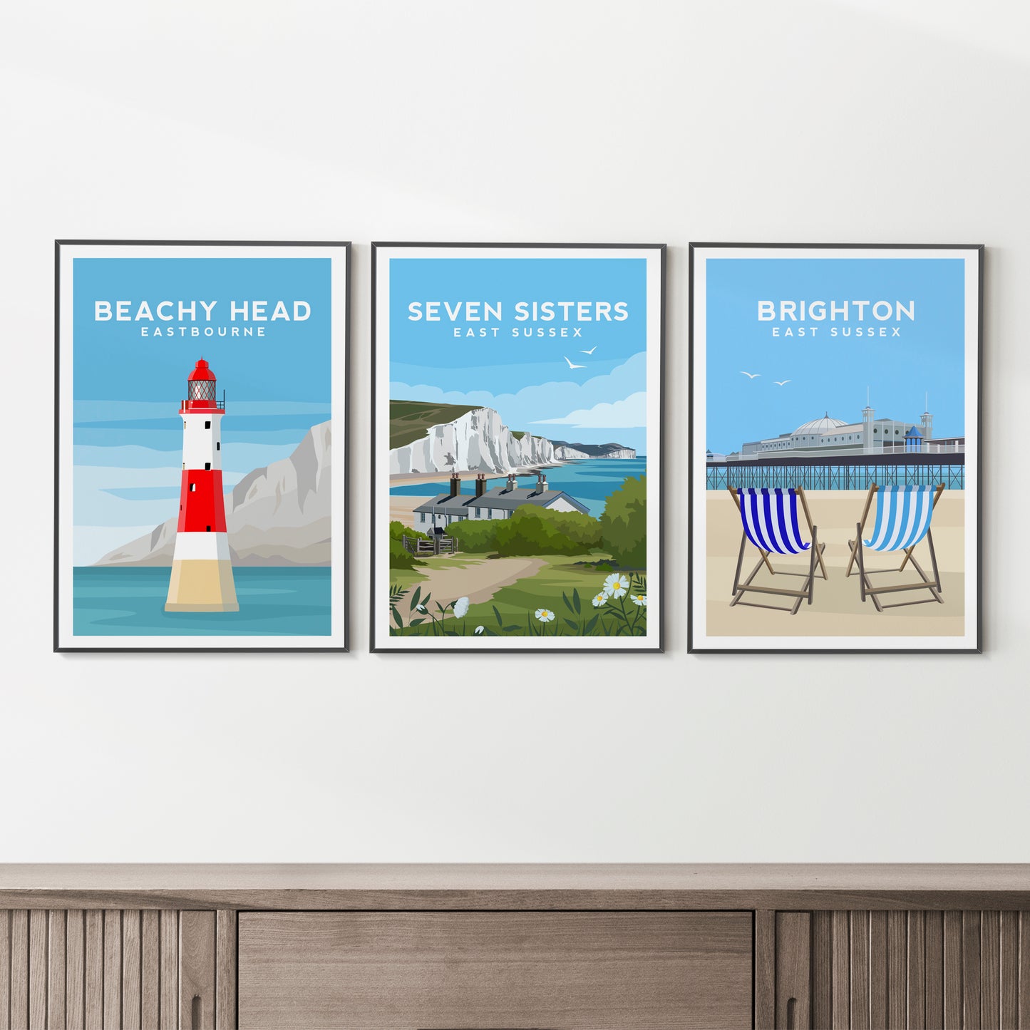 Seven Sisters Cliffs Print | East Sussex England Travel Wall Art