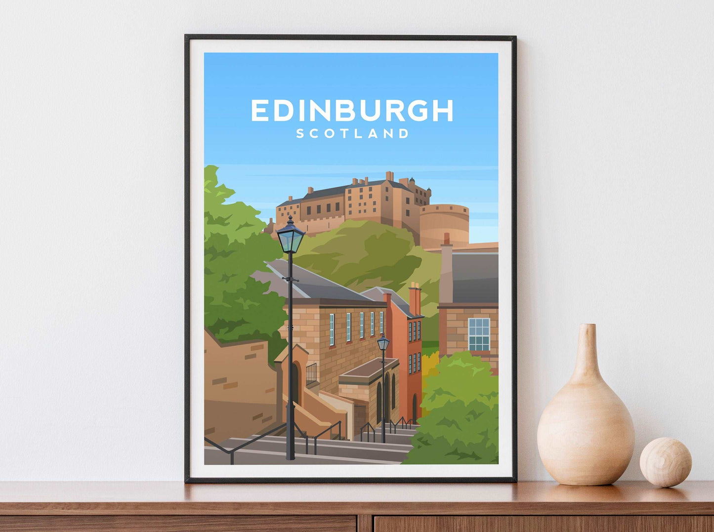 Edinburgh Castle, Scotland Travel Print Typelab