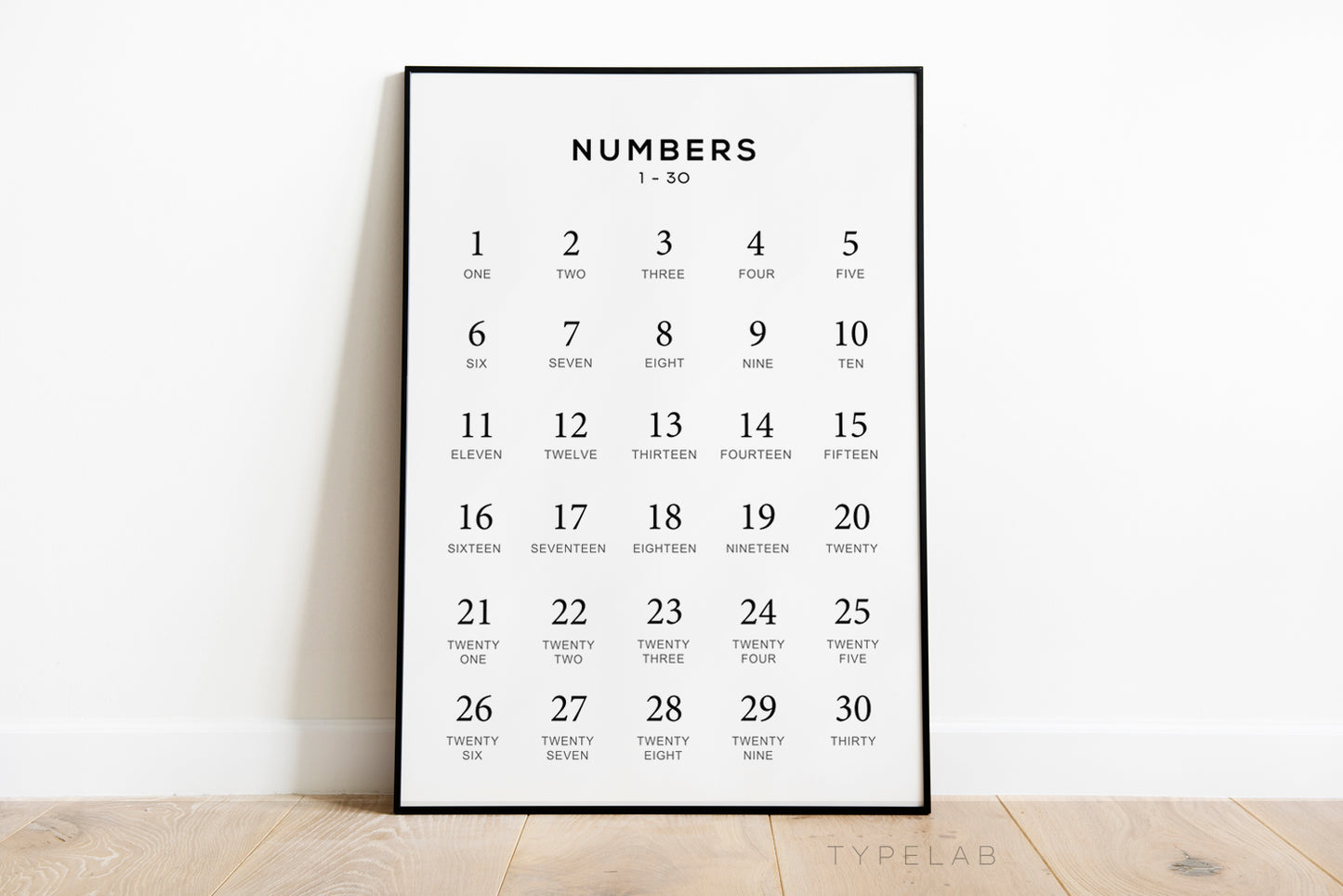 English Alphabet and Number Print Set of 2 | Language Learning Wall Art