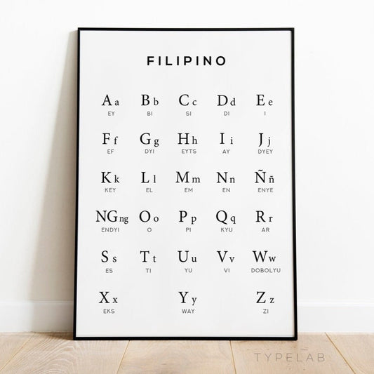 Filipino Alphabet Print, Language Learning Wall Art Typelab