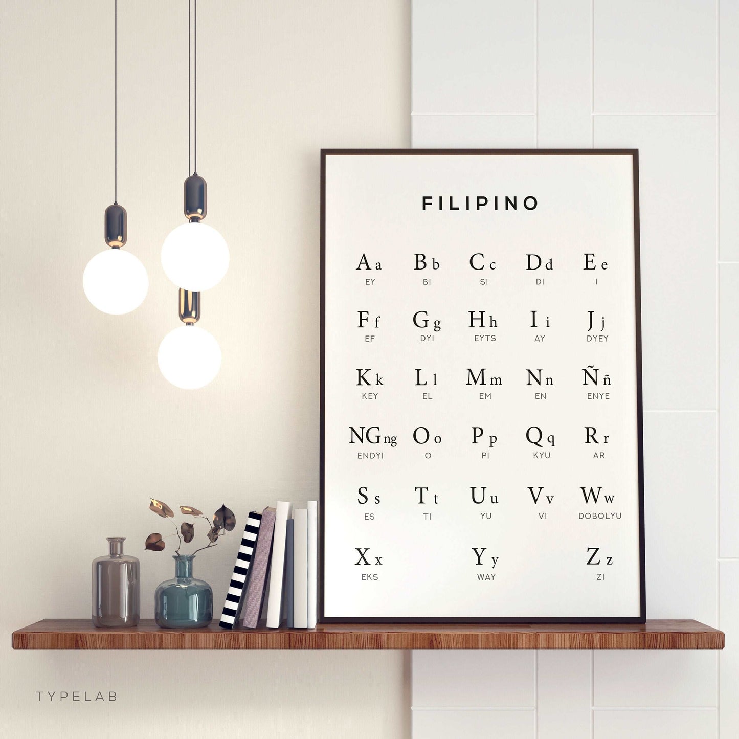 Filipino Alphabet Print, Language Learning Wall Art Typelab